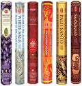 Hem Incense Sticks – 6 Fragrances (Lavender, White Sage, Frankincense, Dragon’s Blood, Palo Santo & Sandalwood) | 120 Sticks | Natural Aromatherapy for Meditation, Relaxation & Home Fragrance