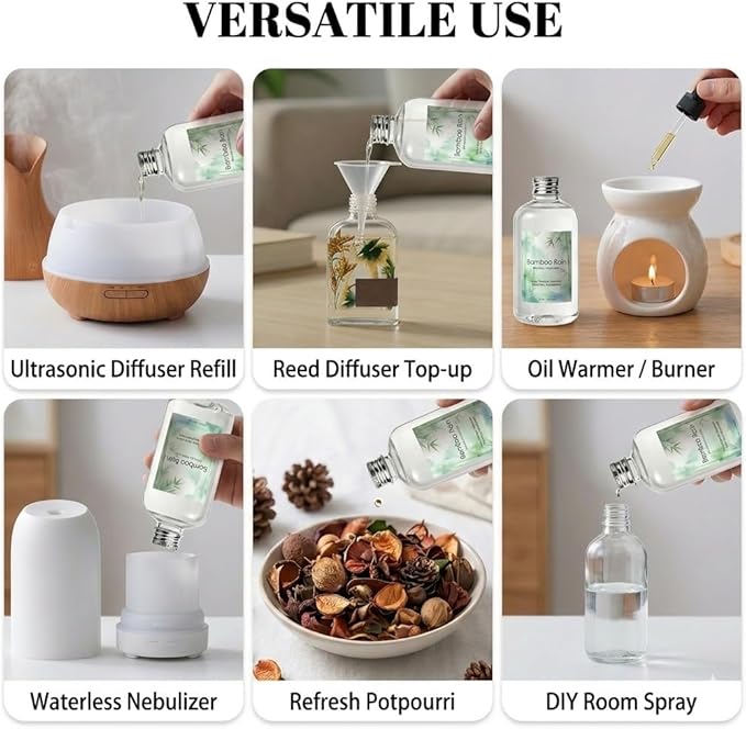 Bamboo Diffuser Oil Refill 8.5 Fl Oz, Luxury Hotel Collection Scent Inspired by Westin, Natural Fragrance Oil for Ultrasonic Diffuser, Room Spray, Air Freshener & HVAC in Home Office (Bamboo)