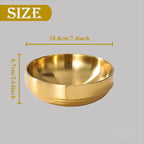 7.4" Gold Decorative Antique Bowl,Key Bowl for Entryway Table,Stainless Steel Fruit Bowl for Kitchen Counter,Modern Stylish Metal Centerpiece Bowl for Home,Dining Table,Shoe rack Decor (Gold)