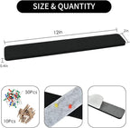 Vuzvuv 8 pcs Bulletin Board Bar Strips with 50 Pushpins & 10 Wooden Clip pins，Self Adhesive Cork Board for Wall，Felt Pin Board for School，Office Decor（Black White Grey）