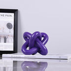 DOVDOV Purple Knot Sculpture, Triple Knot Statue, Purple Home Decor, Perfect for accenting Rustic-Style Coffee Tables, Living Room TV Stands, Dining Tables, and entryway Shelves.