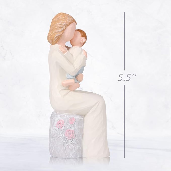 Grandmother and Baby Figurines, Hand-Painted Sculpted Statue, Sentimental Keepsake for First Time Nana or Great Grandmother, Emotional Home Decor Present