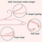 Plastic Blouse Hangers for Women, Short Neck Hangers for Closet, Z-Shape Shirt Hanger 16.5", Cute Clothes Hanger for Adults Suit, Hoody, Coat, Jacket, Dress, Percha Pink 20pcs