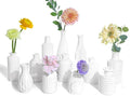 White Glass Bud Vases Set of 12, Small Vases for Flowers, Mini Flower Vases in Bulk for Wedding Decoration, Vintage Vase for Baby Shower Centerpieces, Home Décor