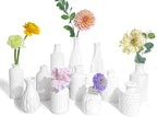 White Glass Bud Vases Set of 12, Small Vases for Flowers, Mini Flower Vases in Bulk for Wedding Decoration, Vintage Vase for Baby Shower Centerpieces, Home Décor