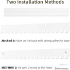 Acrylic Necklace Holder 2 Pack Wall Mounted Necklace Organizer Hanging Jewelry Organizer with 17 Hooks for Necklaces, Bracelets, Rings and Bangles Display (14.17 inch，White)