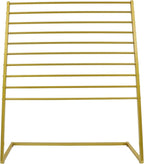 10 Tier Metal Scarf Organizer Holder, Freestanding Scarf Rack, Scarf Holder Organizer for Commercial Clothing Retail Store Towel Rack Ties Belt Pants Hanging (Gold, 47.24 * 15.75 * 57.09in)