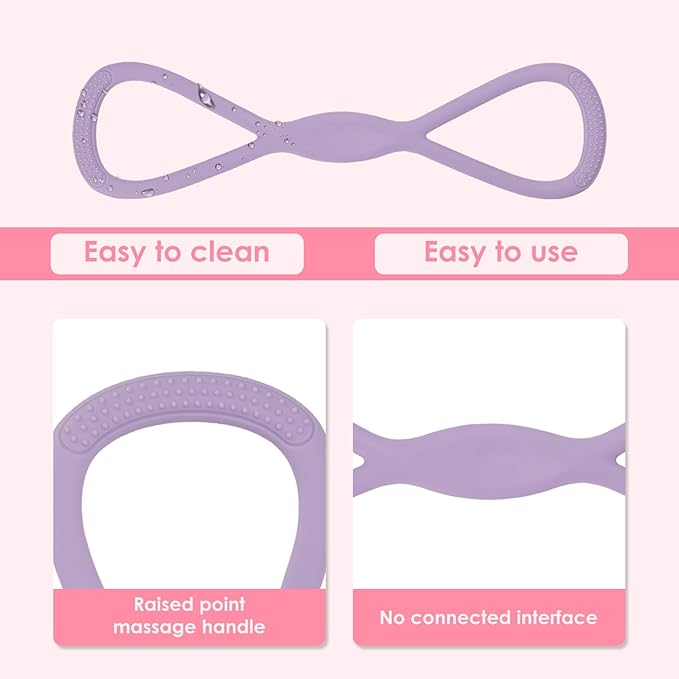 2 Pack Figure 8 Resistance Bands with Handles, Silicone Exercise Bands for Arm, Back, Chest, Shoulder, 15 & 25LB Set