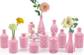 Baby Pink Glass Bud Vases Set of 12, Mini Flower Vase for Centerpieces, Small Vases in Bulk for Wedding Decoration, Vintage Vase for Baby Shower Centerpieces, Home Décor
