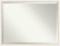 Amanti Art White Wall Mirror 32x42 Morgan White Gold Rectangle Bathroom Mirror for Wall Decor Living Room, X-Large Modern Wood Frame, Hangs Horizonally and Vertically, Bathroom Decor, Beveled Edge