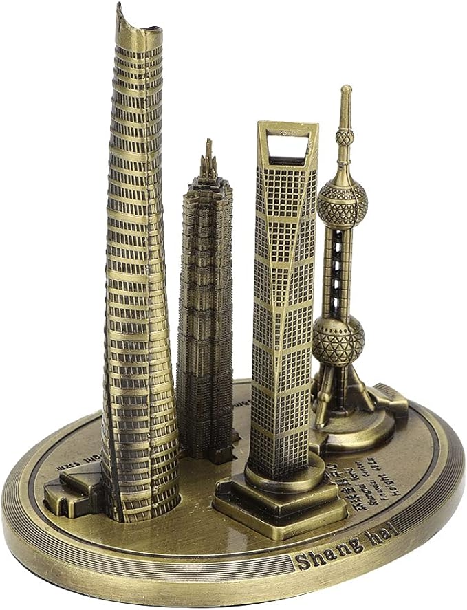 Keenso Shanghai Building Collection Model Reflective Bronze and Gold Vintage Trend Friends Big (Bronze-Small)
