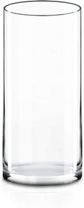 CYS Excel Clear Glass Cylinder Vase (H:9" D:4") Flower Vase Centerpieces Hurricane Floating Candle Holder