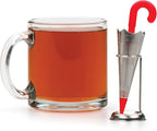 RSVP International Novelty Loose Leaf Tea Infuser/Strainer Includes Drip Stand, Umbrella/Stand, 1.25 x 5"