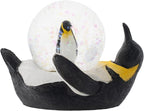Elanze Designs Yellow Neck Penguin Mommy and Chick Magical Whimsical Tabletop Dresser Nightstand Figurine Miniature 45MM Sturdy Glitter Water Snow Globe Decoration