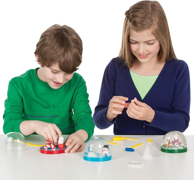 Creativity for Kids Make Your Own Holiday Snow Globes Kit | Sculpt, Decorate & Shake 3 Festive Winter Scenes | DIY Christmas Crafts for Kids to Build Creativity & Fine Motor Skills (Ages 6+)
