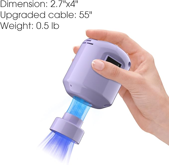 Vacuum Storage Bags Electric Air Pump, Dual-Interface Design Compatible With Various Vacuum Seal Bags For Clothing/Quilts/Blankets(Purple)