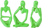 BMLCGJ Thinker Statue Gold Decor Abstract Art Sculpture, Golden Resin Collectible Figurines for Home Living Room Office Shelf Decoration,Great Gifts Ideas (Light Green)