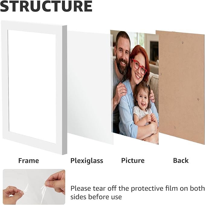Giftgarden 8x10 Picture Frame Set of 18, Lightweight 8 by 10 Frames Bulk for Gallery Wall Photo Hanging and Tabletop Display, White