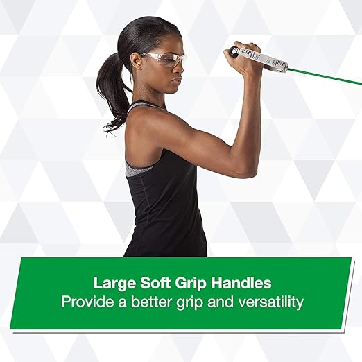 THERABAND Resistance Tubing with Soft Handles, Green, Heavy Level, 48" Latex Stretch Resistance Bands for Exercise, Professional Workout Bands for Upper & Lower Body, Color-Coded Levels