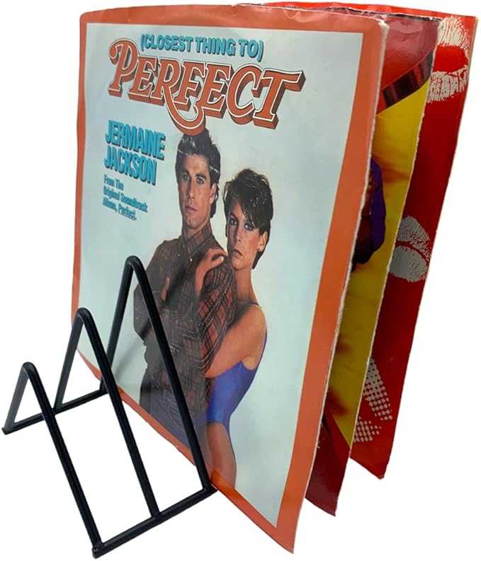 File Folder Rack Magazine Holder - Vinyl Record Storage Display Stand Metal Newspaper Book and LP Album Organizer Display