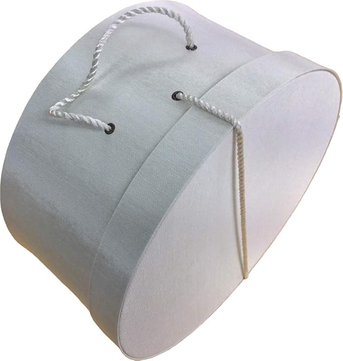 Sarah's Hat Boxes Classic Ivory Hat Box – 21.5" x 11.5" (Dia. x Ht.) Handmade in USA – Odorless Non-Toxic Adhesive, Cording Handle – Premium Storage for Hats & Accessories
