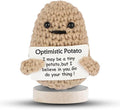 DAFURIET Mini Funny Crochet Doll with Card - 3 Inch Wool Potato for Cheer Up Gifts and Party Decorations