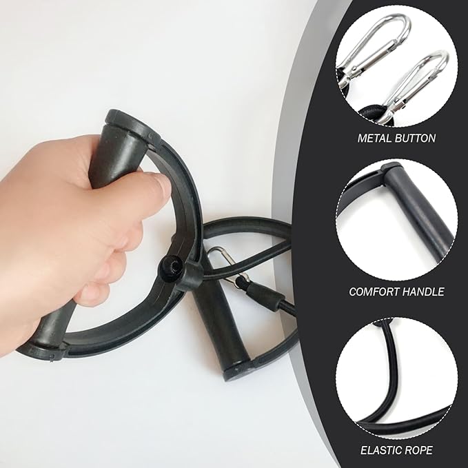2Pcs Resistance Bands with Clips, Strong Resistance Band with ABS Handle, Exercise Bands Resistance, Replacement Cable Attachments for Gym Stepper Abdominal Machine, Resistance Bands with Clips