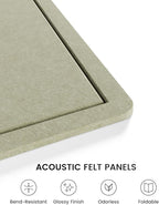 Fluxynara Bulletin Board, 23.6" x 17.5" Cork Board Alternative with 12 Safe Removable Adhesive Tabs, Foldable Felt Pin Board for Home Office, Classroom, Bedroom,Entryway for Walls—Sage