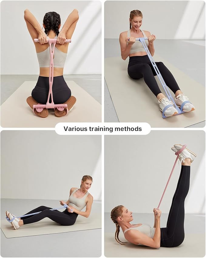 YOTTOY Pedal Resistance Band, Thick Elastic Tension Rope with Handles, Sit-Up Pull Rope Fitness Equipment for Leg, Arm, Abs, Waist, Home Gym & Yoga Training