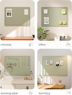 Fluxynara Bulletin Board, 23.6" x 17.5" Cork Board Alternative with 12 Safe Removable Adhesive Tabs, Foldable Felt Pin Board for Home Office, Classroom, Bedroom,Entryway for Walls—Sage