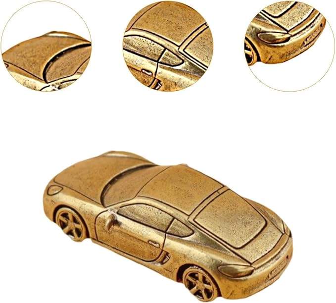 Car Statue Study Brass Artware for Living Room House Warming Gift Decorative