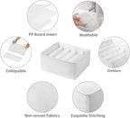4 Packs Jeans Drawer Organizers for Clothing,5 Grids Compartment Wardrobe clothes organizer,Fabric Washable Closet Organizers and Storage Bins for Jeans,Pants,Bra,Legging,t-shirt-White