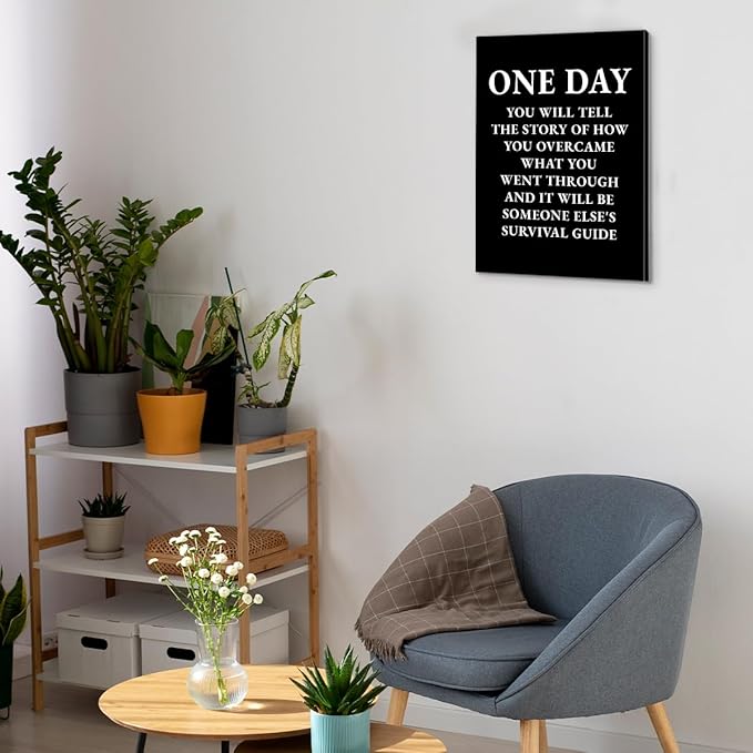 Inspirational Quotes Wall Art Decor, Black Office Decor for Men, Motivational Success Canvas Painting Positive Affirmations Posters Artwork for Home Office (11.5 X 15 Inches, Framed)