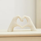 Marble Gesture Heart Decoration, Modern Love Statue Finger, Abstract Heart Hands Sculpture Home Wedding Decoration,Shelf Decor
