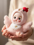 6" Hand-Painted Porcelain Face Doll with Acrylic Cotton Body, Small Ceramic Collectible Doll for Shelf & Desk Decor, Aesthetic Home Display, Collectors & Unique Birthday Gift (Pink)