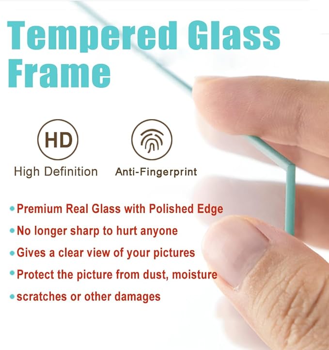 KTKDE 8x8 Picture Frames Black Woodgrain, with Removable Mat for 4x4 Photo,Modern Style Wood Composite Frame Studio Gallery Frame- Real Glass for Wall Mount & Table Top Display