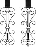 Kathfly 2 Pack 17 Inch Wreath Door Hanger Front Door Metal Bow Hanging Hook Adjustable Hook Length for Garden Spring Wreath Porch Decor Christmas Valentine's Day Decorations(Black)