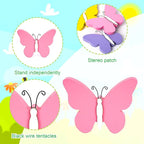 3Pcs Spring Butterfly Decorations for Home, Rustic Wooden Butterfly Decorative Accessories Spring Table Centerpiece Tiered Tray Decor