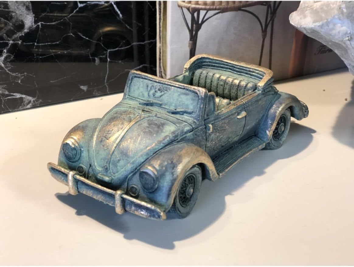 SODEF Decorative Classic Car Decorative Accent Mustard Yellow Polished Resin for Home Office Display - Mustard Yellow