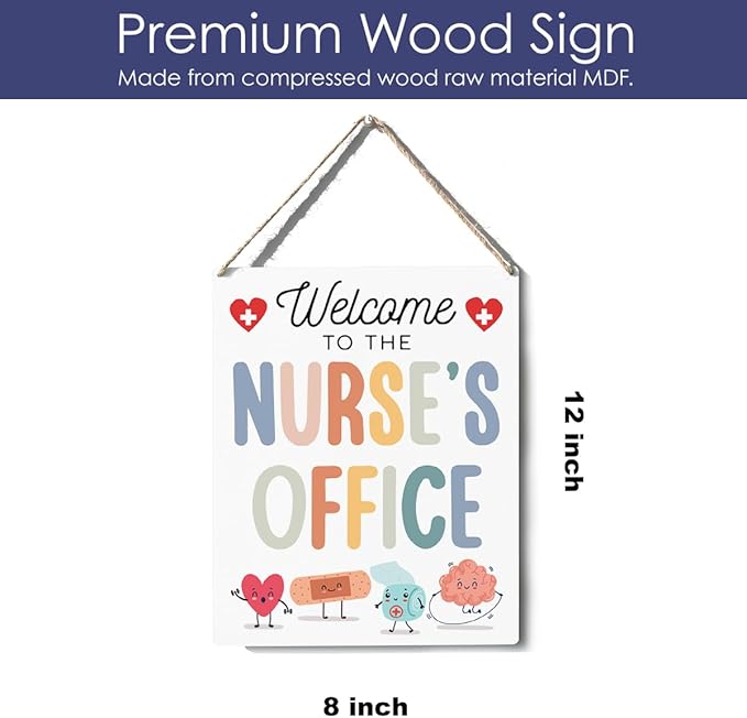Xiolcxdr Nurse Office Classroom Welcome Decor Nurse Week Appreciation Thank You Gifts Wall Art Sign First Day of College Nursing Essentials Gifts for Nurses Medical Assistant Women Man