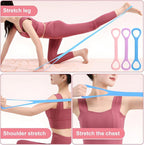 3pcs Figure 8 Fitness Resistance Band Elastic Bands for Working Out Elastic Rope Stretch Fitness Band Training Exercise Bands for Women Yoga
