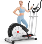 Elliptical Exercise Machine,Ultra-Quiet Drive Elliptical Machine for Home,Ancheer Elliptical Magnetic Resistance,Pulse Sensor Built-in,LCD Monitor,Elliptical Exercise Machine 350lb Weight Capacity