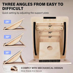 Saker 6-Angle Slant Board & Balance Board, Slant Boards for Exercise, Adjustable 40° Incline & Balance Board - 6-Angle Non-Slip Wooden Trainer for Squats, Calf Stretch, Stability Workouts
