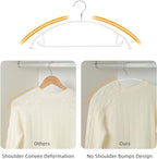 Nature Smile Non Slip PVC Coating Sweater Hangers,Dress Suit Coat Hangers,Shoulder Bump Free Golf T Shirts Clothes Hangers (White Color 20 Pack)