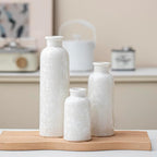 Modern Ceramic Vase Set of 3, White Crystalline Glaze Colors, Decorative Bottles for Home, Farmhouse Rustic Decor Housewarming Gifts, Wedding Gifts, Birthday Gifts for Women(Crystalline Glaze White)