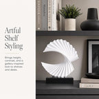 White Wave Sculpture, Modern Ocean Wave Home Accents, Resin Art Statue for Shelf, Coffee Table, TV Stand Adornos Modernos