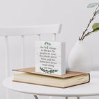 The Best Things in Life Wooden Box Sign Decorative Inspirational Quote Wood Box Sign Home Office Bedroom Decor Rustic Farmhouse Square Desk Decor Sign for Shelf 5 x 5 Inches
