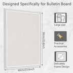 Linen Bulletin Board,Pin Boards for Walls,Fabric Bulletin Board,White Wood Frame Beige Linen,23.6"x35.4",Large Pin Board for Office,Home Kitchen, Vision Cork Board (WH-6090)