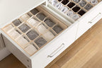 ALYER Collapsible Bra(A-C Cup) Drawer Organizer,Durable Cloth Storage Box Bins Dividers for Panties,Underwear,Socks,Lingerie(Beige-7 Cells)