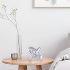 XMGZQ Silver Knot Decor for Coffee Table Book,Chain Link Decor for Bookshelf Entry Table TV Stand,Jax Knot Sculpture for Home Living Room,Object Decoracions para sala,adornos para sala Modernos